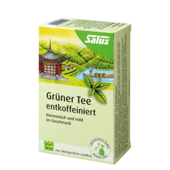 GRÜNER TEE entkoffeiniert Bio Salus Filterbeutel
